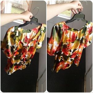 Jacklyn Smith floral blouse.